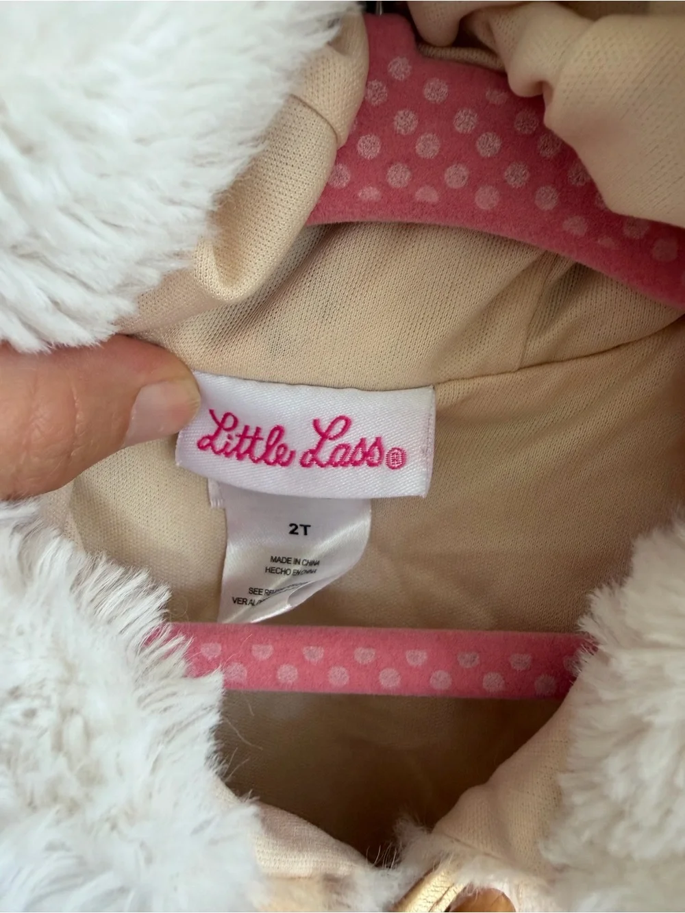 Little Lass Faux Fur Hooded Vest, 2T